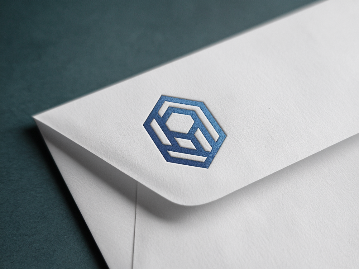 Detajl potiskane kuverte z logotipom podjetja